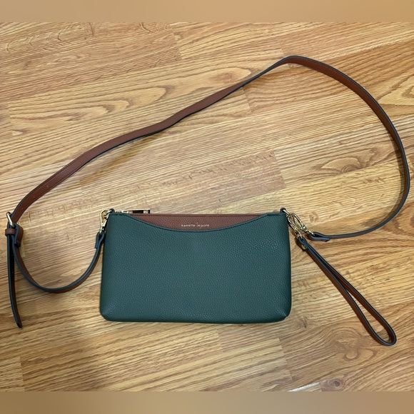 Nanette Lepore Elegant Green and Brown Crossbody Bag with Adjustable Strap - Picture 1 of 5